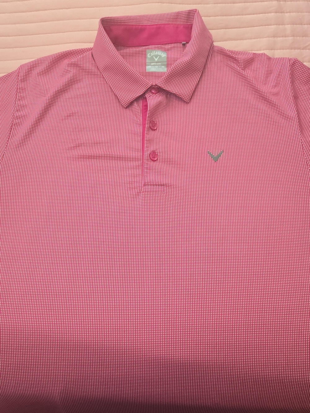 Callaway Men’s Pink Micro-Print Polo